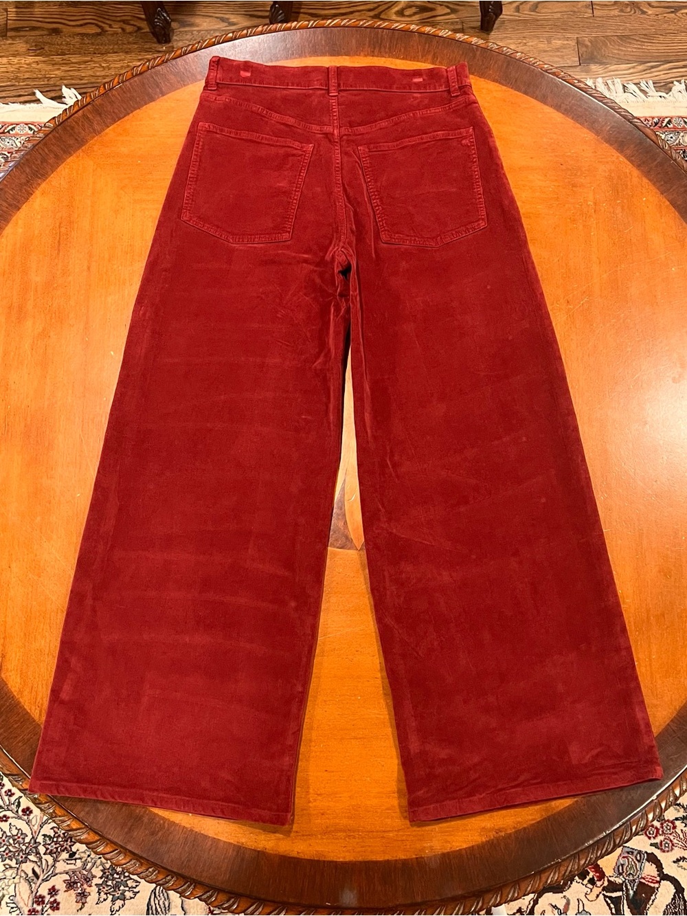 Madewell Women’s Superwide-Leg Pant Burgundy Corduroy 28 - Picture 5 of 16